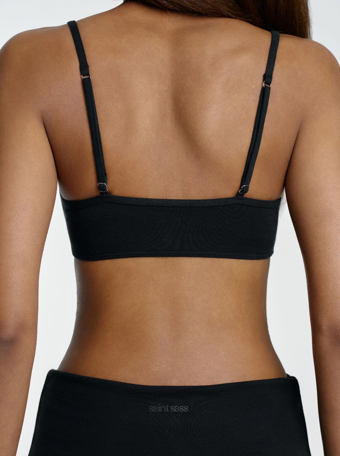 Everyday Cotton Scoop Bralette - black
