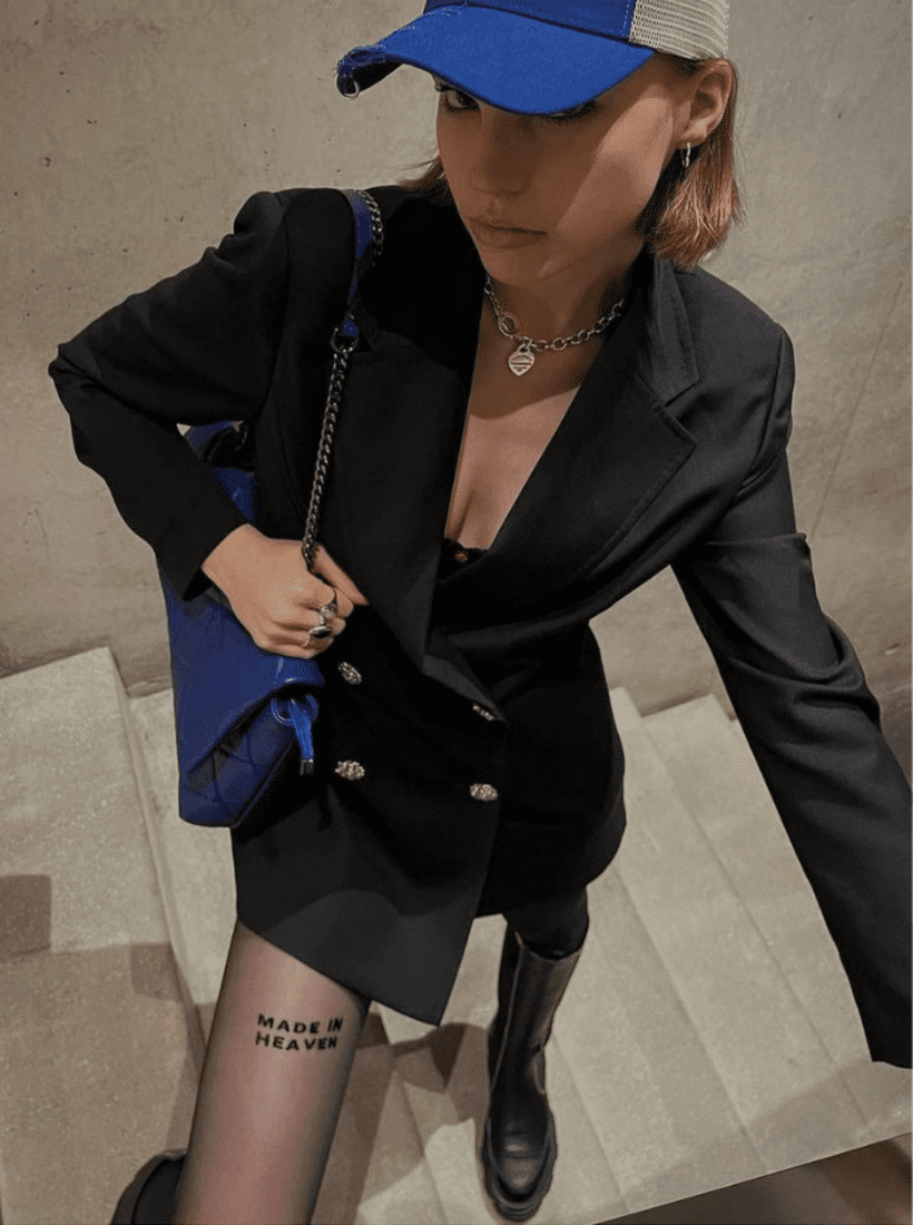 Strumpfhose mit dem Statement Made in Heaven von saint sass.