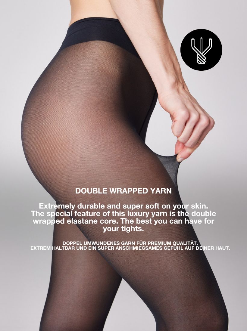40 den Strumpfhose von saint sass. Mit besonderem doppelt umwundenem Garn für mehr Haltbarkeit.