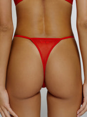 Roter Mesh Tanga, mit Bite me Statement hinten von saint sass. In weicher, anschmiegsamer Qualität und moderner, figurbetonter Passform.