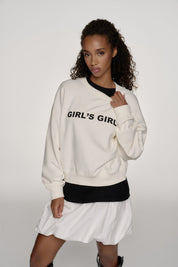 Pull classique pour fille, blanc chaud