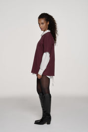 T-shirt BF pour fille, marron aubergine