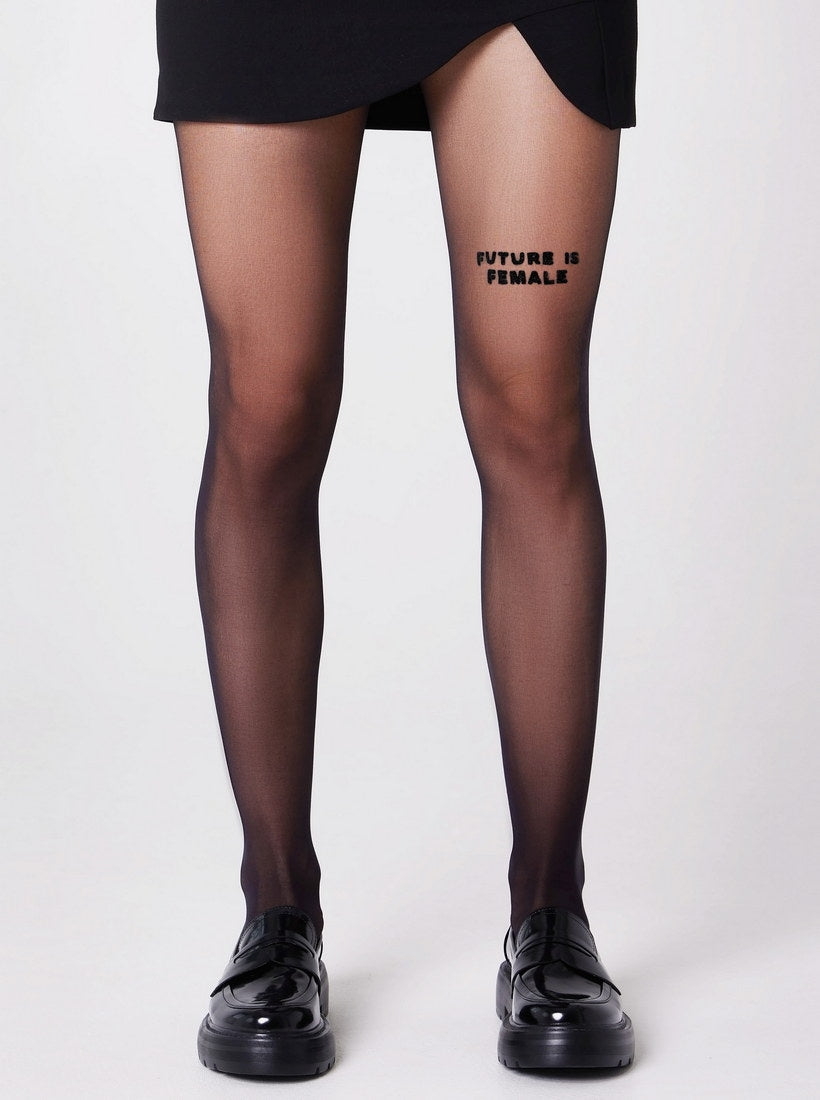 Future is Female auf dem vorderen linken Oberschenkel deiner Strumpfhose von saint sass.