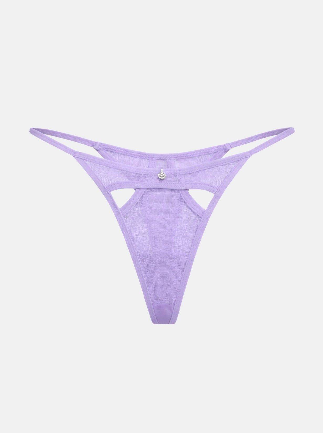 Gigi Mesh Thong Cut Outs - Purple