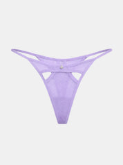 Gigi Mesh Thong Cut Outs - Purple
