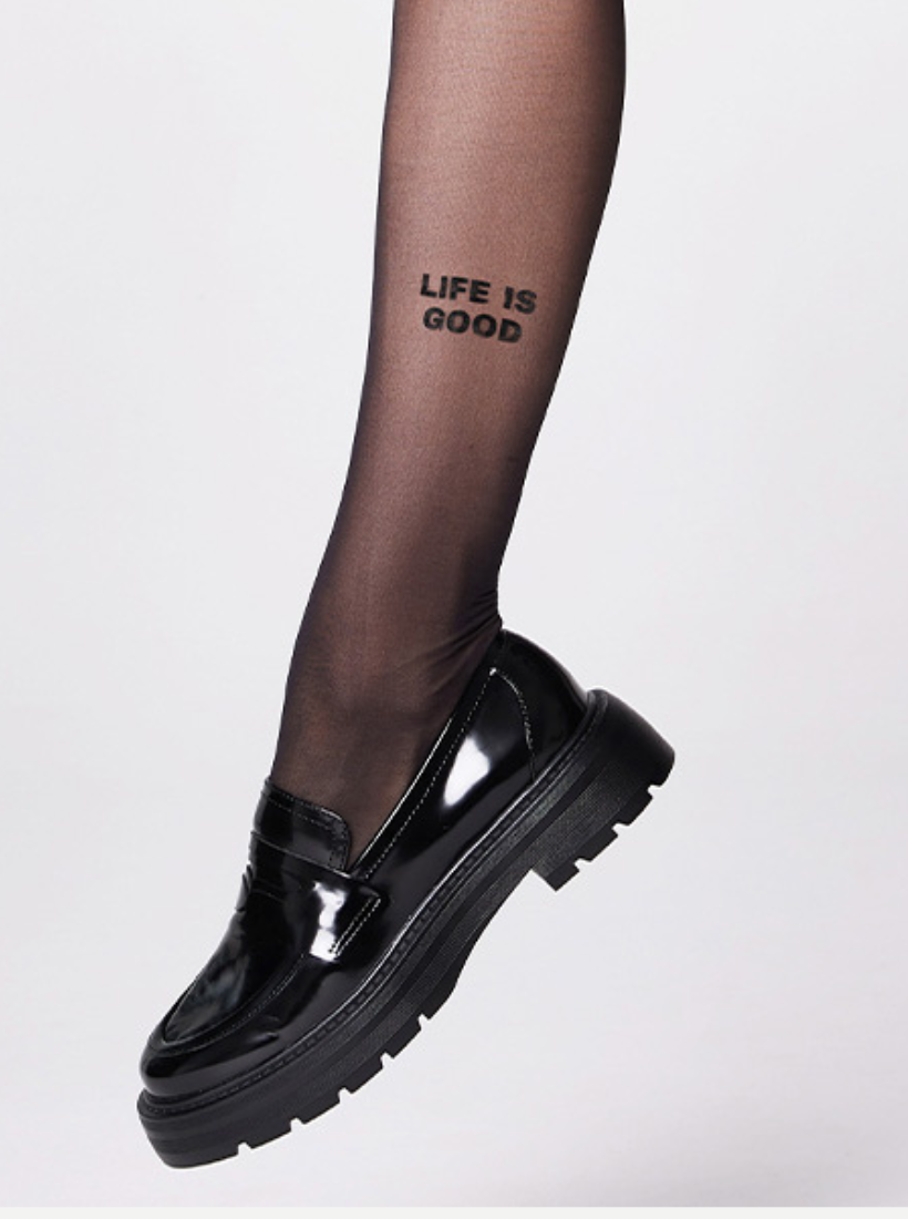 Collant Life is good I 40 deniers I semi-transparent I saint sass