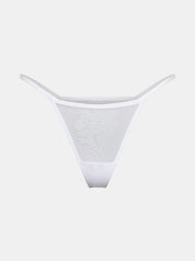 Weißer Mesh Tanga, mit Statement hinten von saint sass. In weicher, anschmiegsamer Qualität und moderner, figurbetonter Passform.