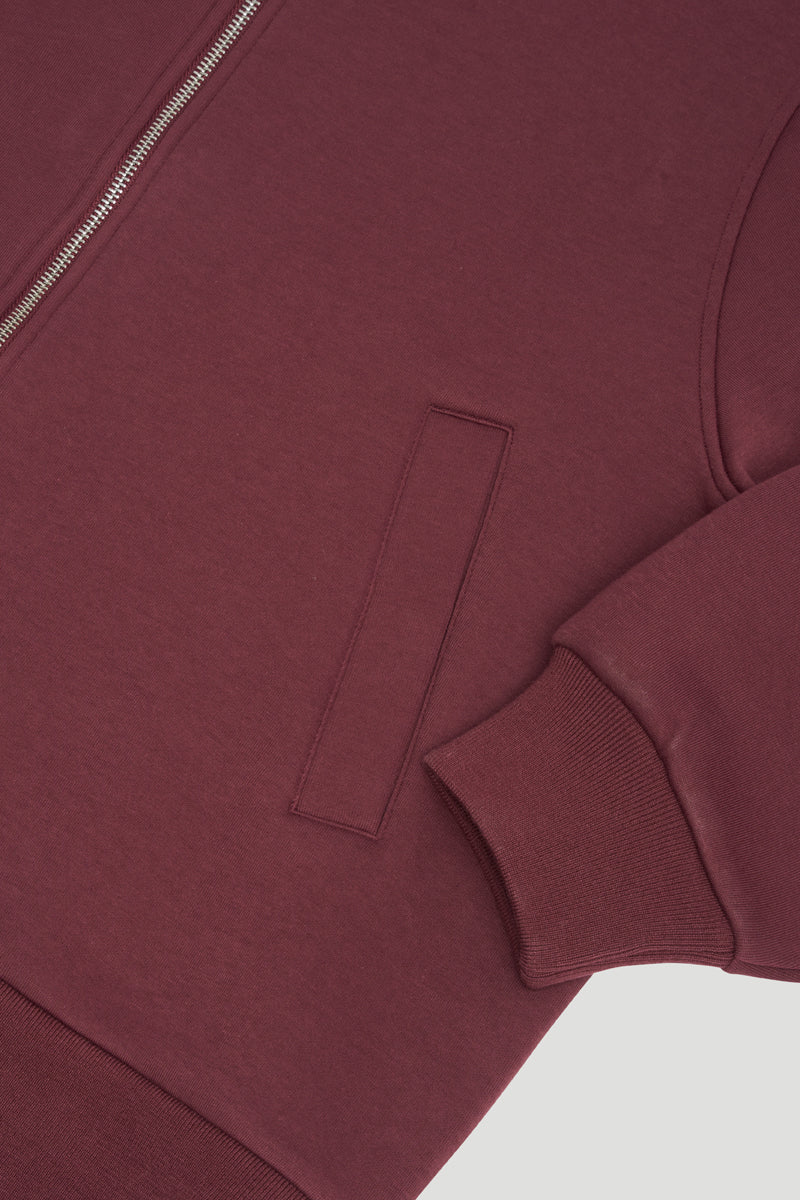 Niva Sweat Bomber Jacket Aubergine Brown