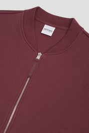 Niva Sweat Bomber Jacket Aubergine Brown