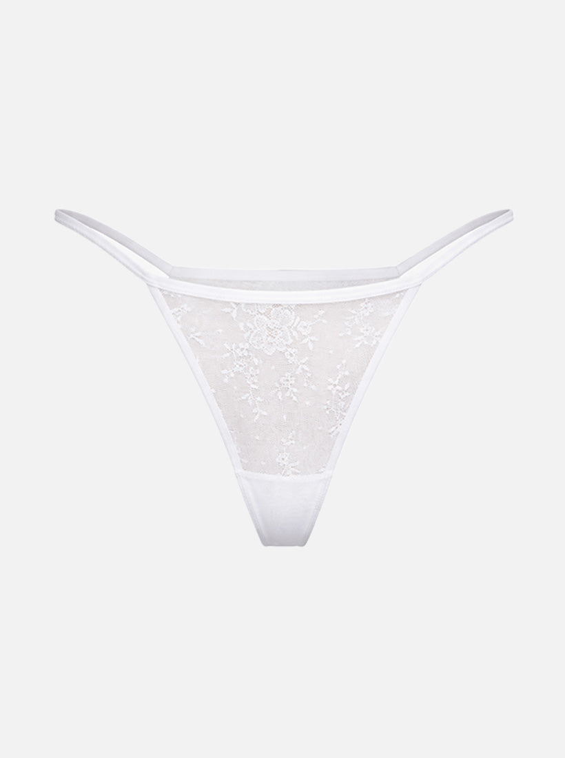 Nomi Lace Thong - White