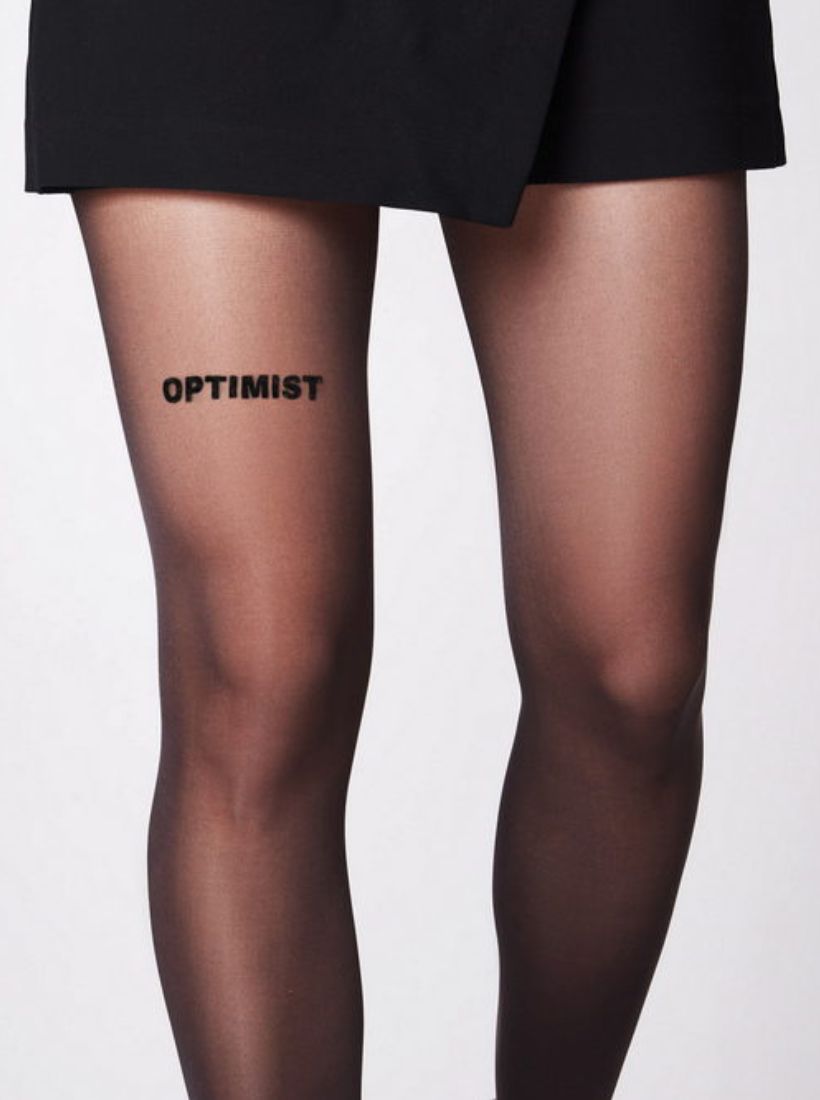 40 den Statement Strumpfhose "Optimist" von saint sass.