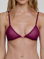 Gigi Mesh Bralette - Plum Red