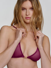 Gigi Mesh Bralette - Plum Red
