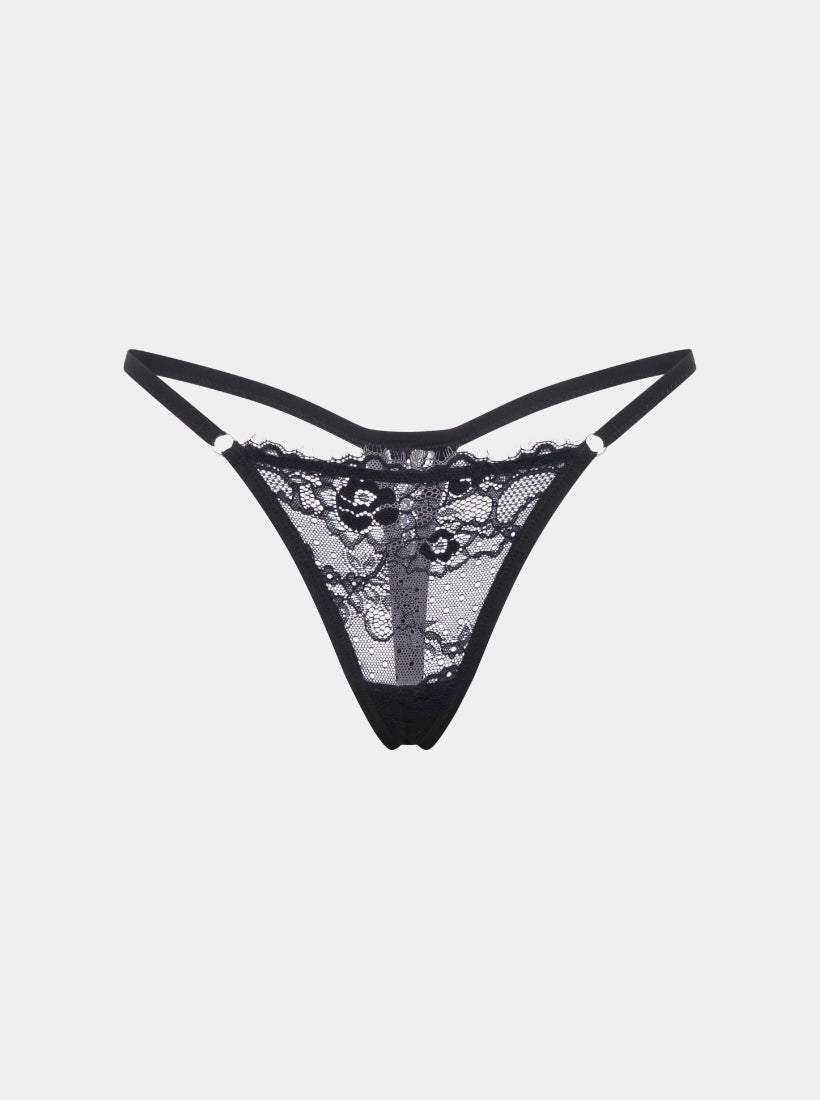 Everyday Lace Thong - Black