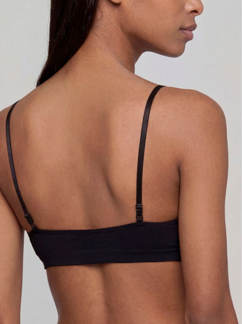 Everyday Cotton Spitzen Bralette - Schwarz