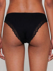 Everyday Cotton Lace Brazilian - Black