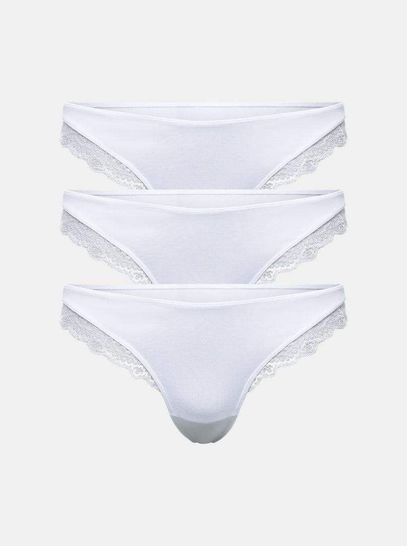 Everyday Cotton Spitzen-Brazilian (3er Pack)