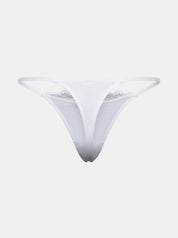 Rückansicht Freisteller von weißem Everyday Cotton Spitzen Tanga von saint sass. In weicher, anschmiegsamer Qualität und moderner, figurbetonter Passform.