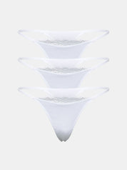 Everyday Cotton Lace Thong (3-Pack)