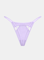 Gigi Mesh Thong Cut Outs - Purple