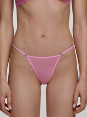 Saint Sass Gigi Mesh String | Pinker Mesh-String Vorderansicht