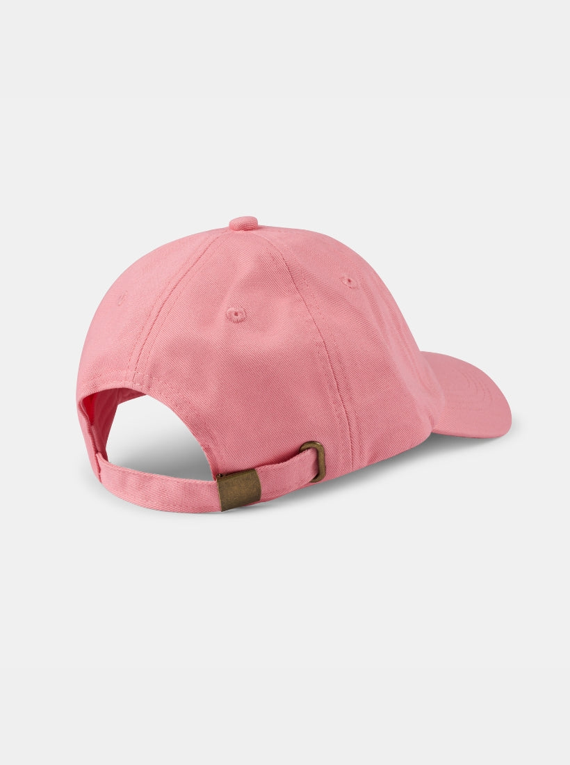 Cap von saint sass. Rosa Cap mit der Stickerei saint sass vorne.