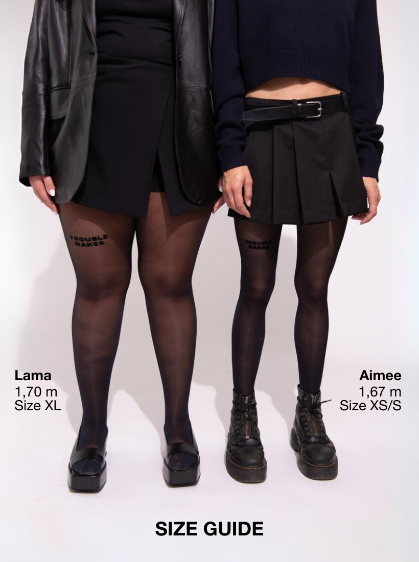 Eine Strumpfhose, mehrere Größen. Die Statement Strumpfhosen von saint sass gibt es von XS - XL.
