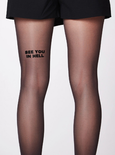 See You In Hell Tights, 40 den, semi-transparent